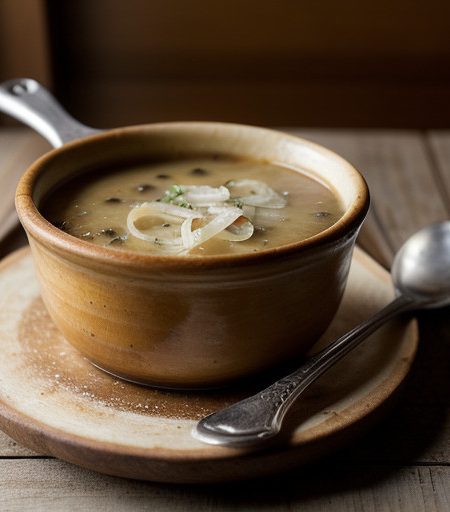 Soup: French Onion Soup (Au Pied De Cochon Restaurant/Paris recipe image