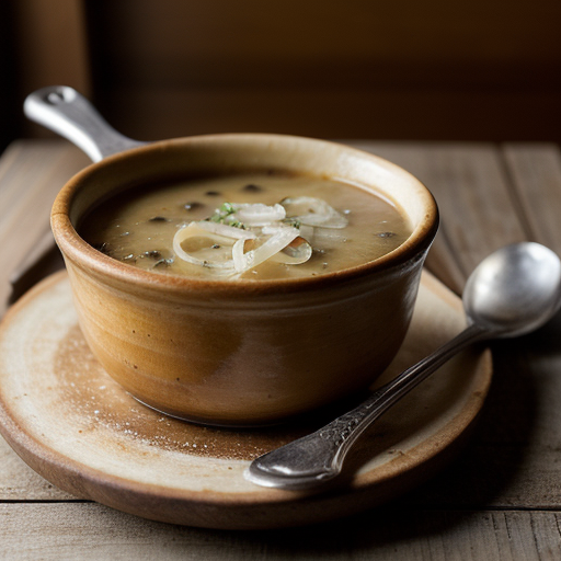 Soup: French Onion Soup (Au Pied De Cochon Restaurant/Paris recipe image