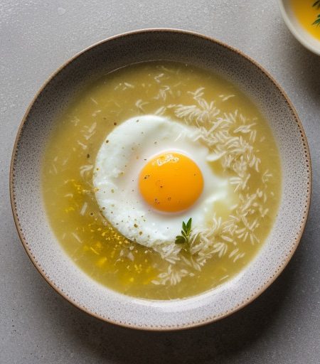 Soupa Avgolemono (Greek Egg-Lemon Soup recipe image