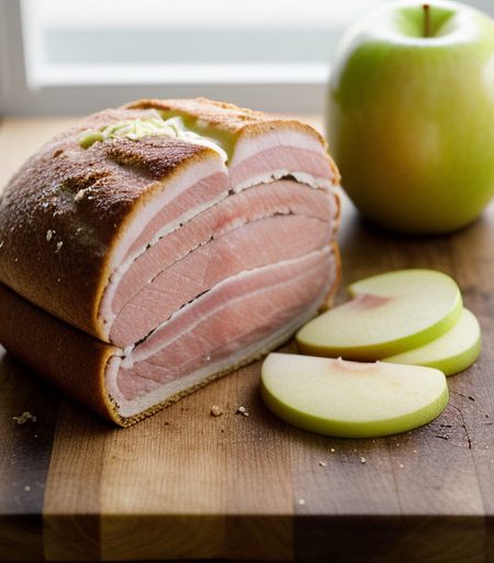 Sourdough Biscuit W/ Baked Ham Rhub-Apple Relish & Sweet- recipe image