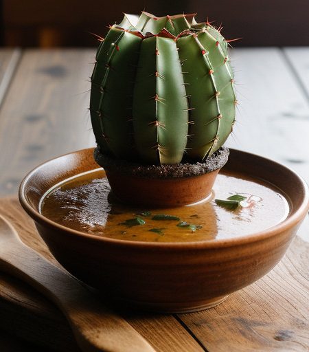 Southwestern Grilled Cacti Soup recipe image