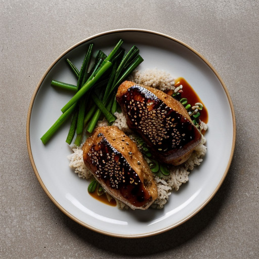 Soy Sesame Chicken With Oriental Vegetables recipe image