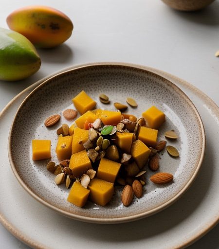 Soysprouts Sald With Mangos & Almonds recipe image