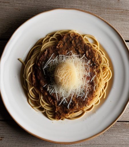 Spageto Me Sikotakia Poulion (Spaghetti With recipe image