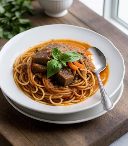 Spaghetti Ala Suzy De Bus recipe image