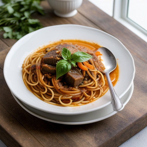 Spaghetti Ala Suzy De Bus recipe image