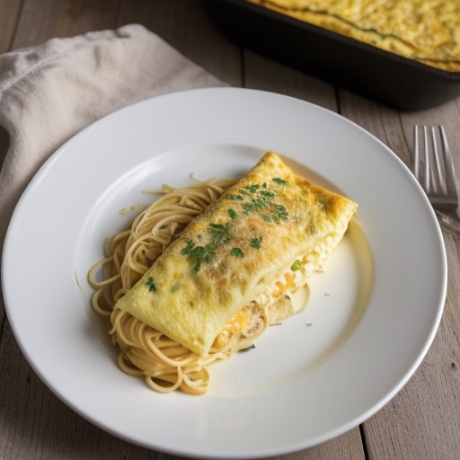 Spaghetti-Cheese Omelet recipe image