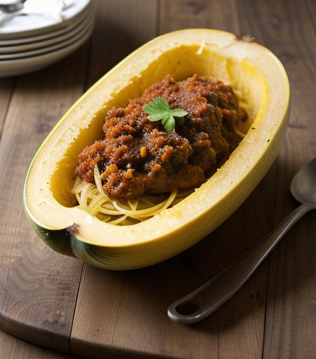 Spaghetti Squash With Meat Sauce - Sandie recipe image