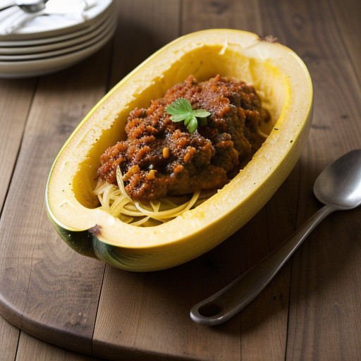 Spaghetti Squash With Meat Sauce - Sandie recipe image