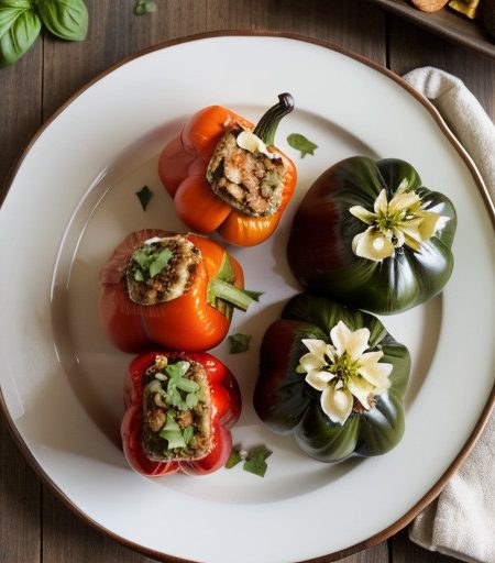 Spaghetti Stuffed Peppers recipe image