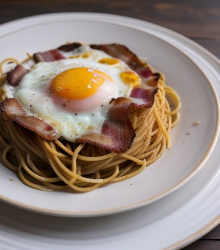 Spaghetti W/Bacon & Egg recipe image