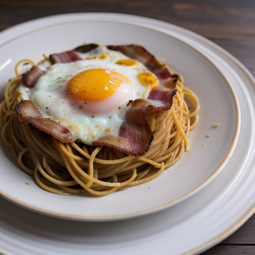 Spaghetti W/Bacon & Egg recipe image