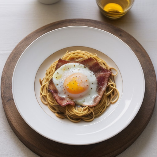 Spaghetti With Bacon & Egg recipe image