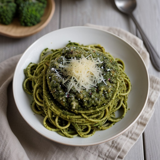 Spaghetti With Broccoli Pesto recipe image