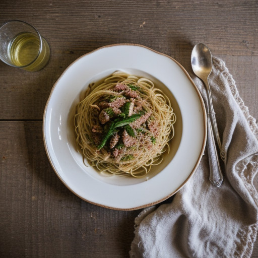 Spaghetti With CHPPD Brocccoli & Pignoli in BRND Garlic O recipe image