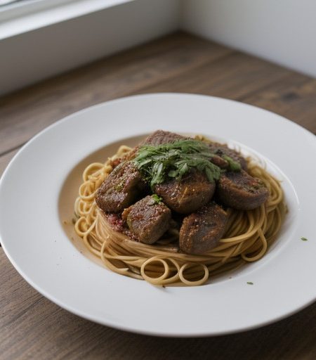 Spaghetti With Chicken Livers recipe image