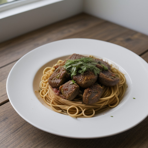 Spaghetti With Chicken Livers recipe image