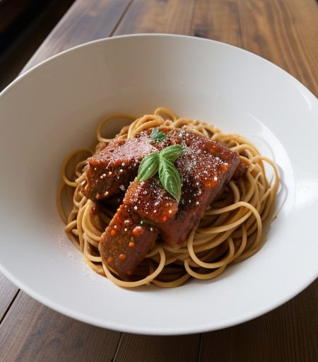 Spaghetti With Chunky Tomato Sauce recipe image