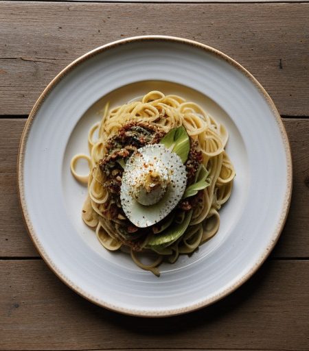 Spaghetti With Curly Endive & Balsamic Vinega recipe image