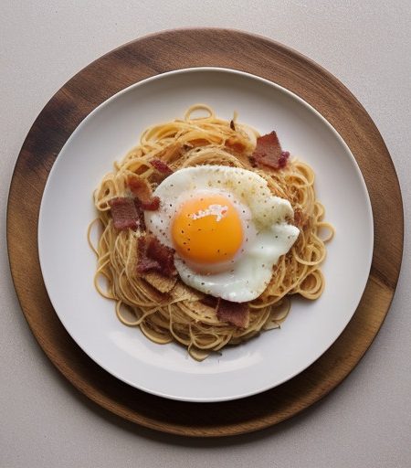 Spaghetti With Eggs and Bacon recipe image