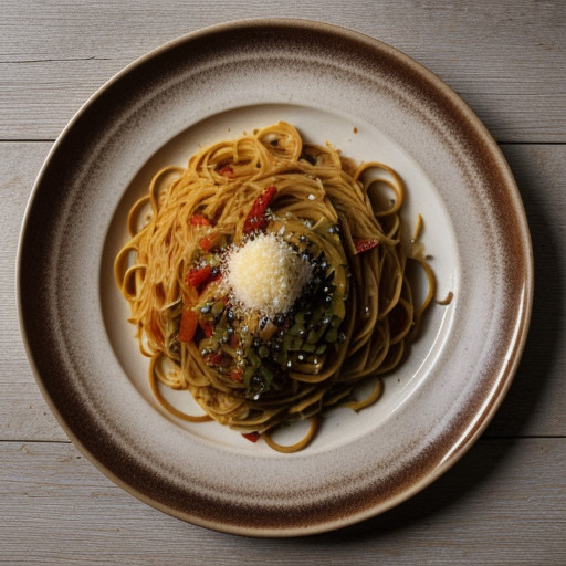 Spaghetti With Garlic-Oil-and Hot Peppers - House Beautif recipe image