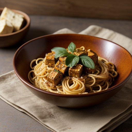 Spaghetti With Garlicky Tofu Sauce recipe image