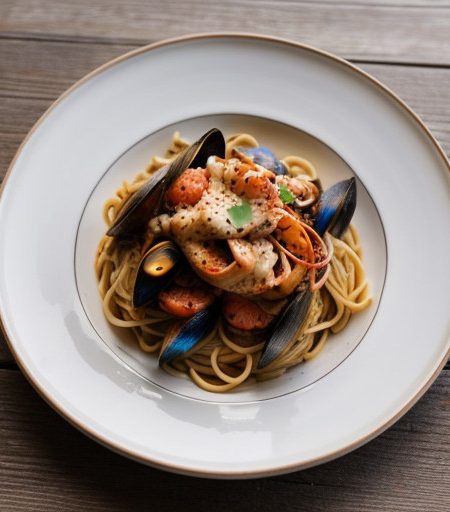 Spaghetti With Lobster & Mussels *Jb recipe image
