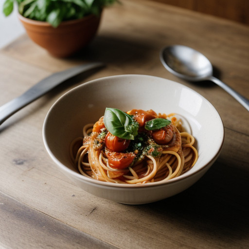 Spaghetti With Orange-Scented Tomato Sauce recipe image