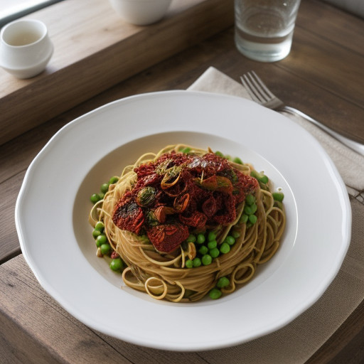 Spaghetti With Peas & Sun-Dried Tomatoes recipe image