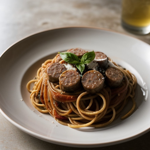 Spaghetti With Sausage and Peppers recipe image
