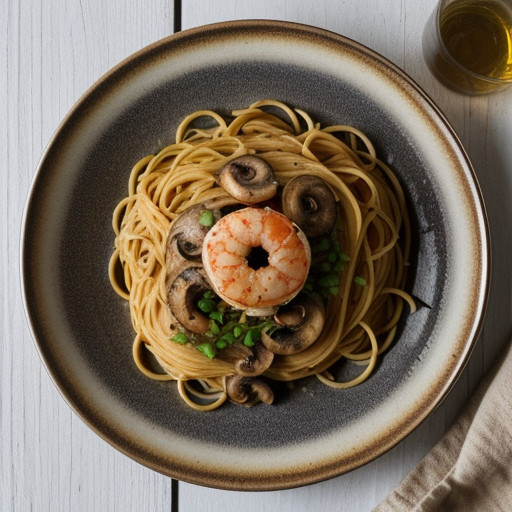 Spaghetti With Shrimp and Mushrooms recipe image
