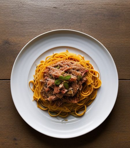 Spaghetti With Tuna and Sweet Peppers+ recipe image