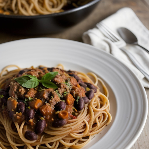 Spaghetti With Turkey-Black Bean Chili recipe image