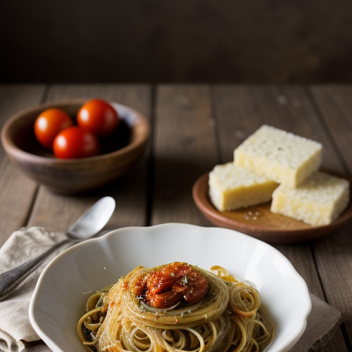 Spaghettini With Spinich and Red Clam Sauce recipe image