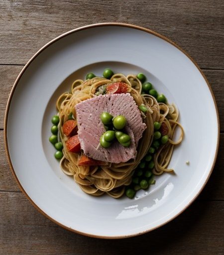 Spaghettini With Tuna & Peas recipe image