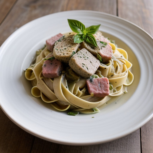 Spam Fettuccini Primavera recipe image