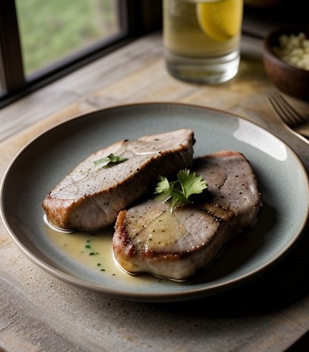 Spanish Pork Chops With Garlic & Lemon recipe image