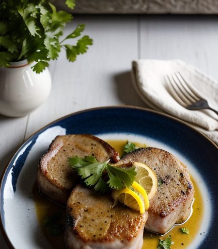 Spanish Pork Chops With Garlic and Lemon recipe image