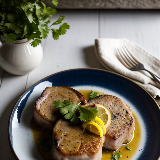 Spanish Pork Chops With Garlic and Lemon recipe image