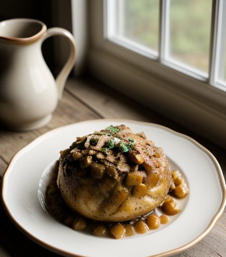 Speedy Spuds With Classic Chicken Topping recipe image