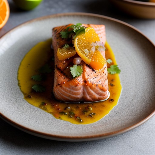 Spice-Crusted Salmon With Lime-Orange Salsa recipe image