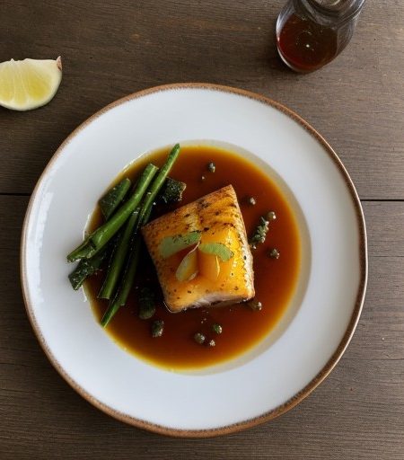 Spice-Rubbed Swordfish With Pineapple-Chipotle Glaze recipe image