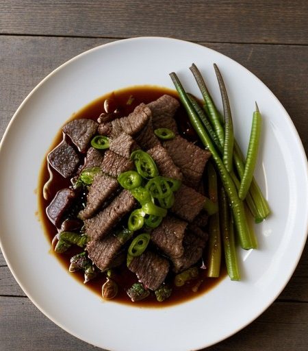 Spiced Beef With Lime-Marinated Scallions recipe image