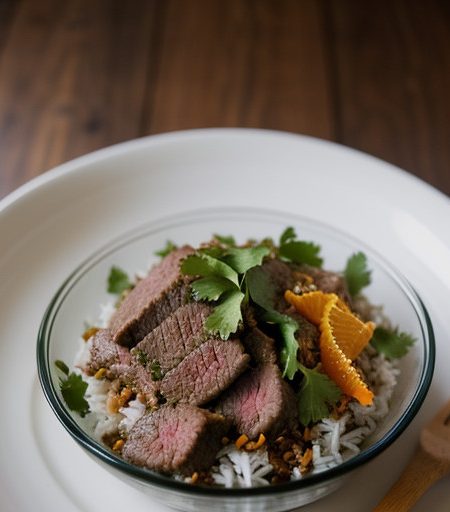 Spiced Beef and Rice Salad recipe image