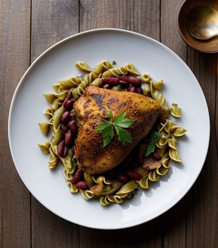 Spiced Chicken and Beans With Rotini recipe image