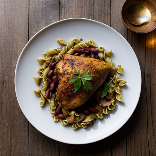 Spiced Chicken and Beans With Rotini recipe image