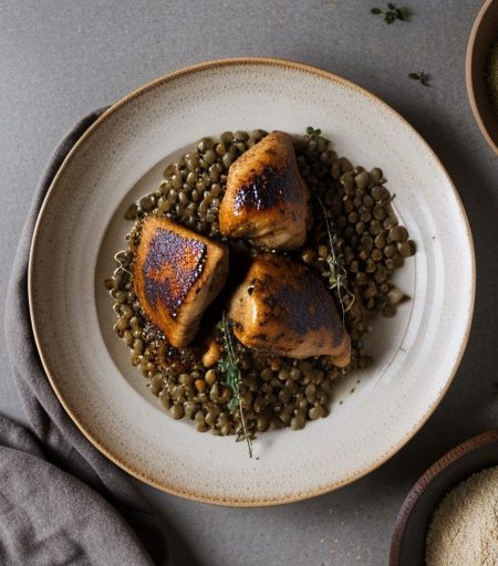 Spiced Orange Chicken With Lentils recipe image