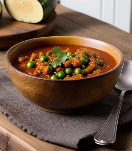 Spiced Zucchini & Peas in Tomato Sauce (Tor recipe image