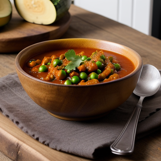 Spiced Zucchini & Peas in Tomato Sauce (Tor recipe image