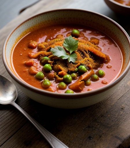 Spiced Zucchini and Peas in Tomato Sauce (Torai Masala recipe image